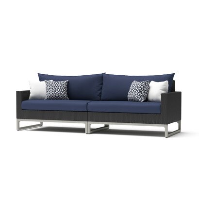 Milo™ Espresso 96in Sunbrella Outdoor Sofa - Navy Blue