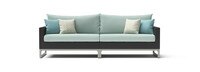 Milo™ Espresso 96in Sunbrella Outdoor Sofa - Spa Blue