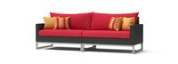 Milo™ Espresso 96in Sunbrella Outdoor Sofa - Sunset Red