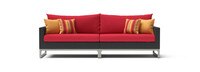 Milo™ Espresso 96in Sunbrella Outdoor Sofa - Sunset Red