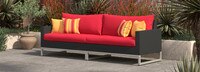 Milo™ Espresso 96in Sunbrella Outdoor Sofa - Sunset Red