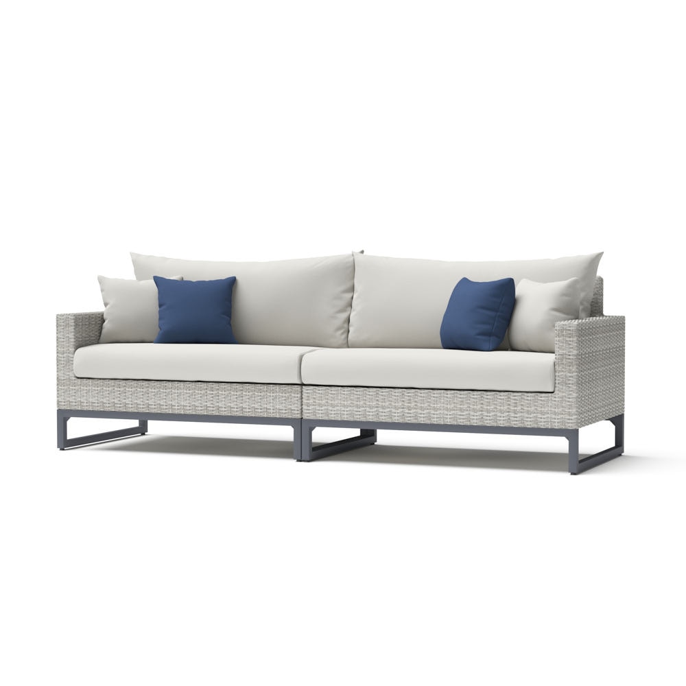 Milo™ Gray 96in Sunbrella Outdoor Sofa - Bliss Ink