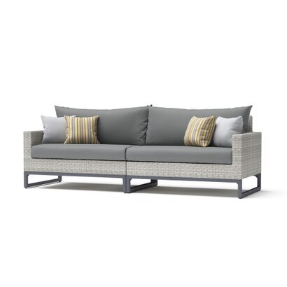 Milo™ Gray 96in Sunbrella Outdoor Sofa - Charcoal Gray