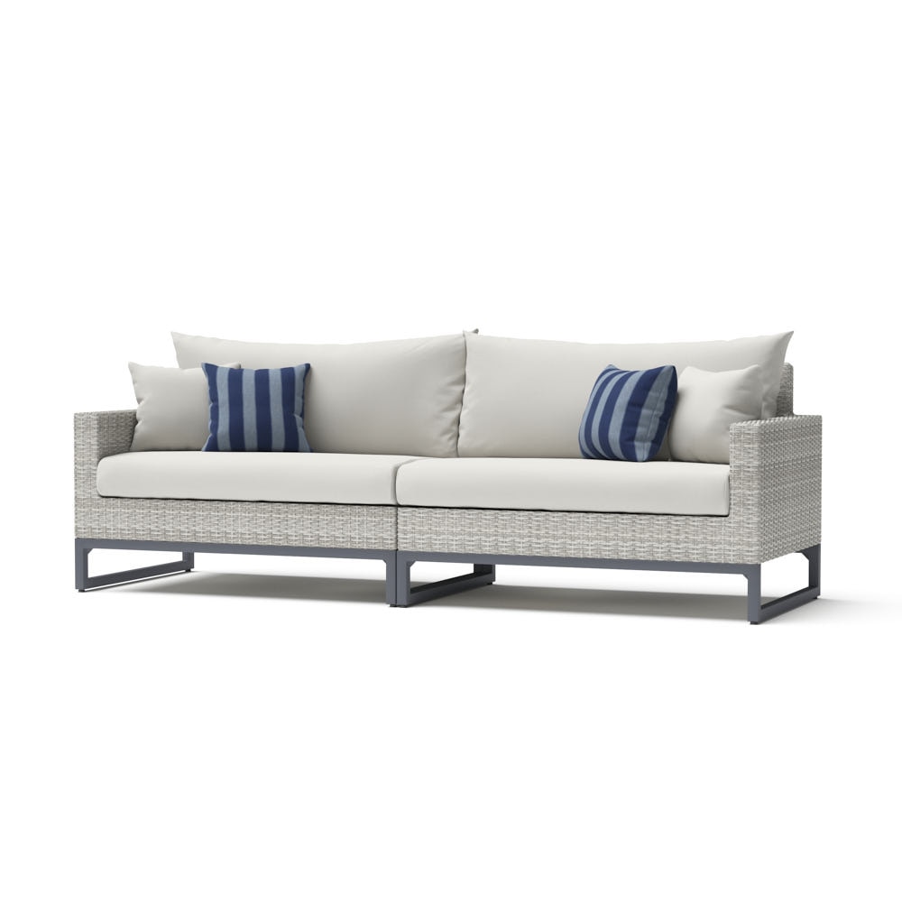 Milo™ Gray 96in Sunbrella Outdoor Sofa - Centered Ink