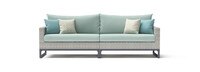 Milo™ Gray 96in Sunbrella Outdoor Sofa - Spa Blue