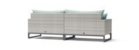 Milo™ Gray 96in Sunbrella Outdoor Sofa - Spa Blue