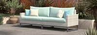 Milo™ Gray 96in Sunbrella Outdoor Sofa - Spa Blue