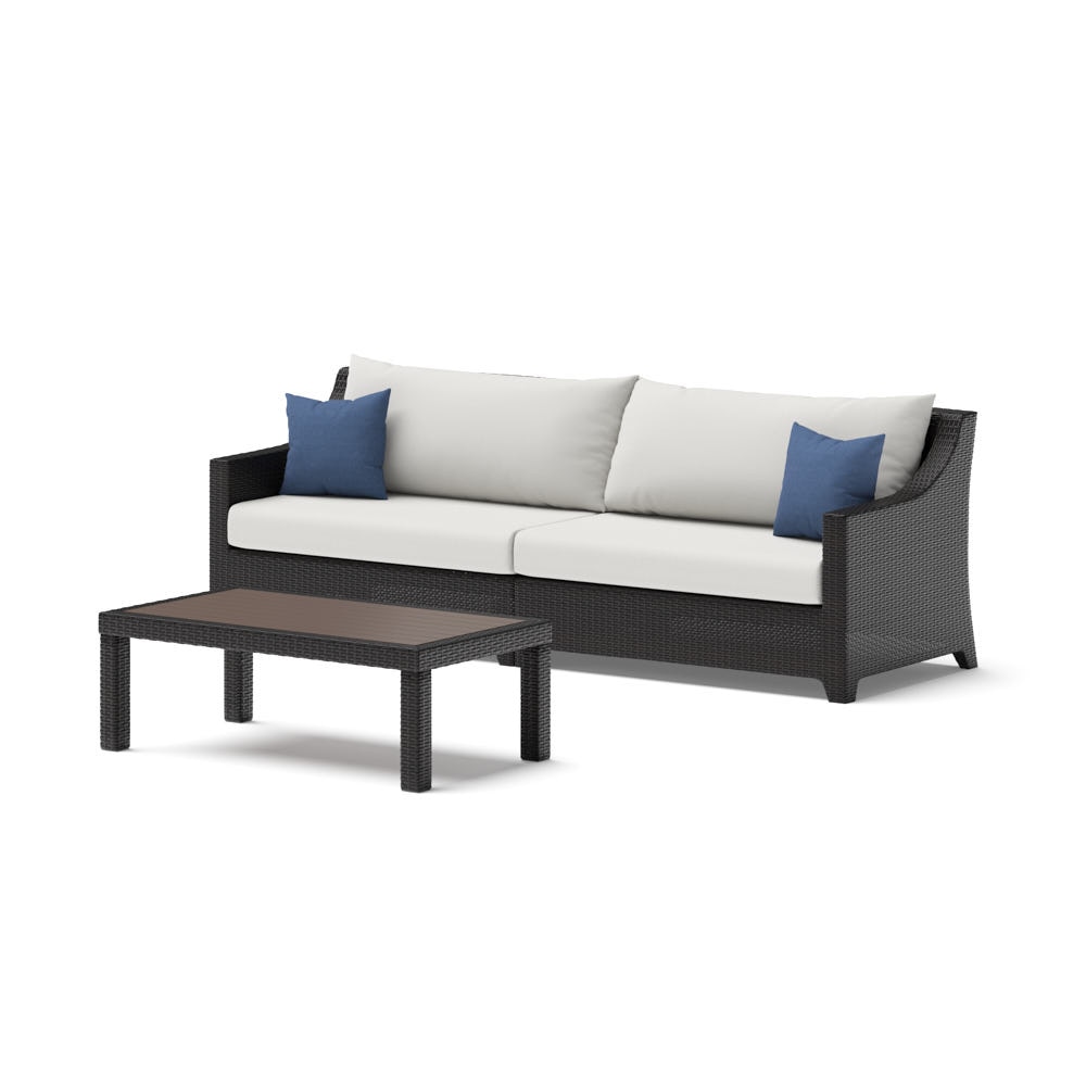 Deco™ Sunbrella® Outdoor Sofa & Coffee Table - Bliss Ink