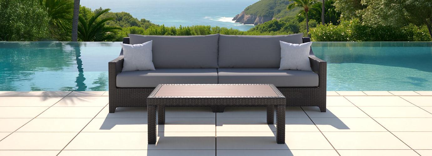 RST Brands Deco Sunbrella Outdoor Sofa & Coffee Table - Thumbnail 5
