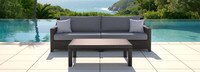 Deco™ Sunbrella® Outdoor Sofa & Coffee Table - Charcoal Gray