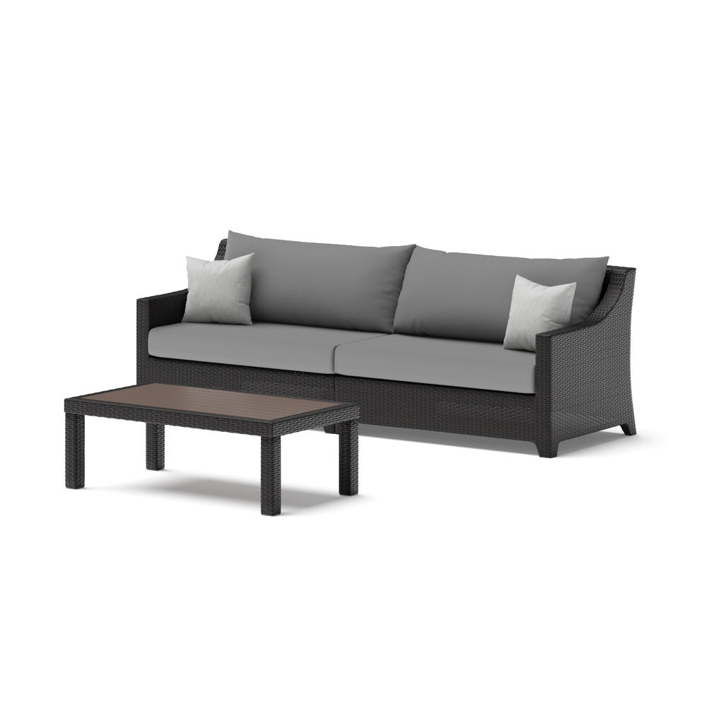 Deco™ Sunbrella® Outdoor Sofa & Coffee Table - Charcoal Gray
