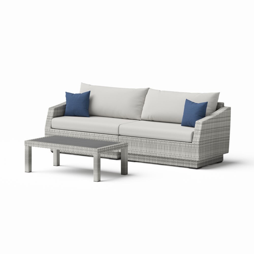 Cannes™ Sunbrella® Outdoor Sofa & Coffee Table - Bliss Ink
