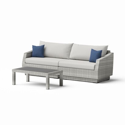 Cannes™ Sunbrella® Outdoor Sofa & Coffee Table - Bliss Ink