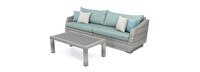Cannes™ Sunbrella® Outdoor Sofa & Coffee Table - Spa Blue