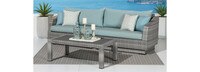 Cannes™ Sunbrella® Outdoor Sofa & Coffee Table - Spa Blue