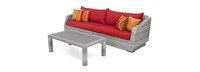 Cannes™ Sunbrella® Outdoor Sofa & Coffee Table - Sunset Red