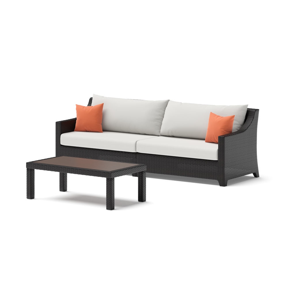 Deco™ Sunbrella® Outdoor Sofa & Coffee Table - Cast Coral