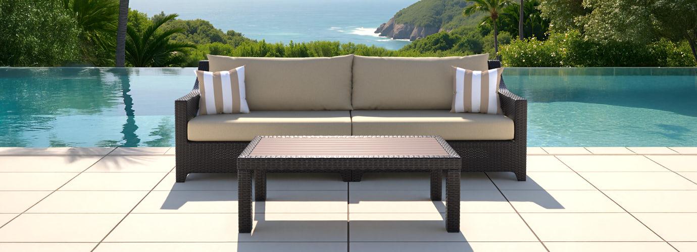 Deco™ Sunbrella® Outdoor Sofa & Coffee Table - Maxim Beige