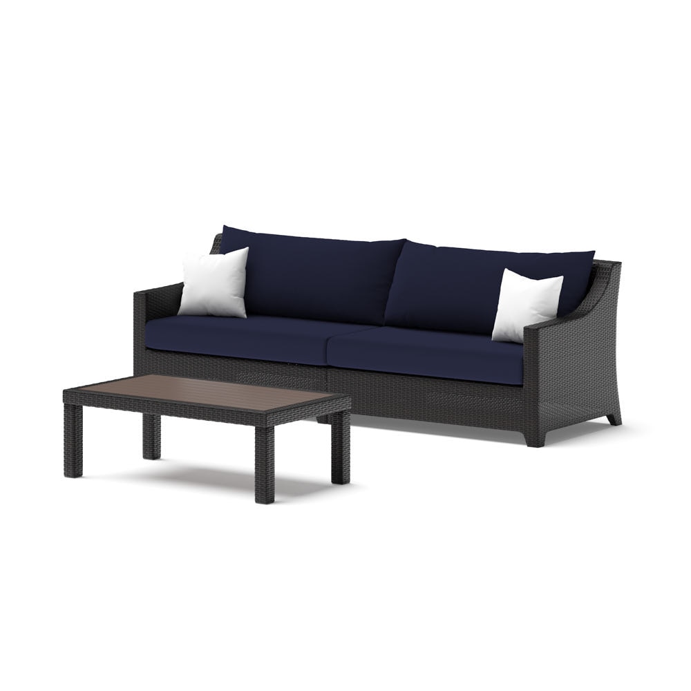 Deco™ Sunbrella® Outdoor Sofa & Coffee Table - Navy Blue