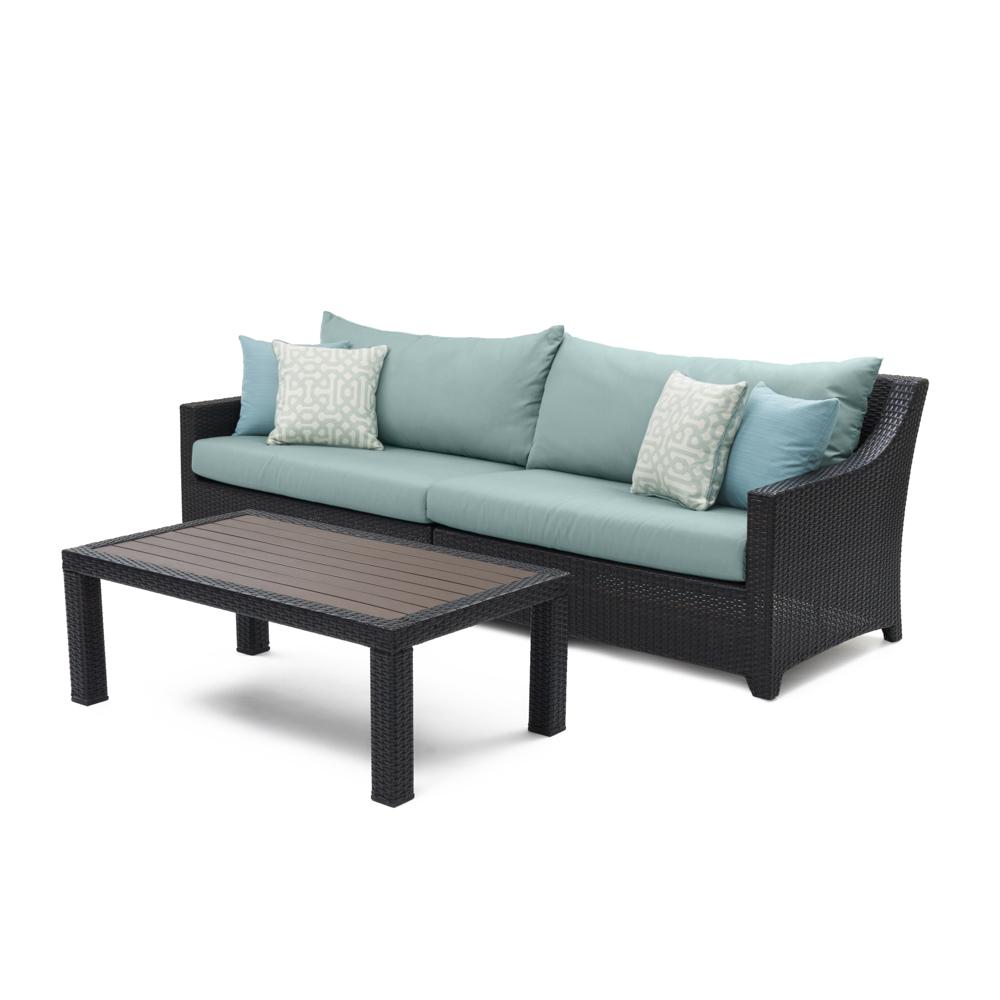 Deco™ Sofa with Deluxe Coffee Table - Spa Blue