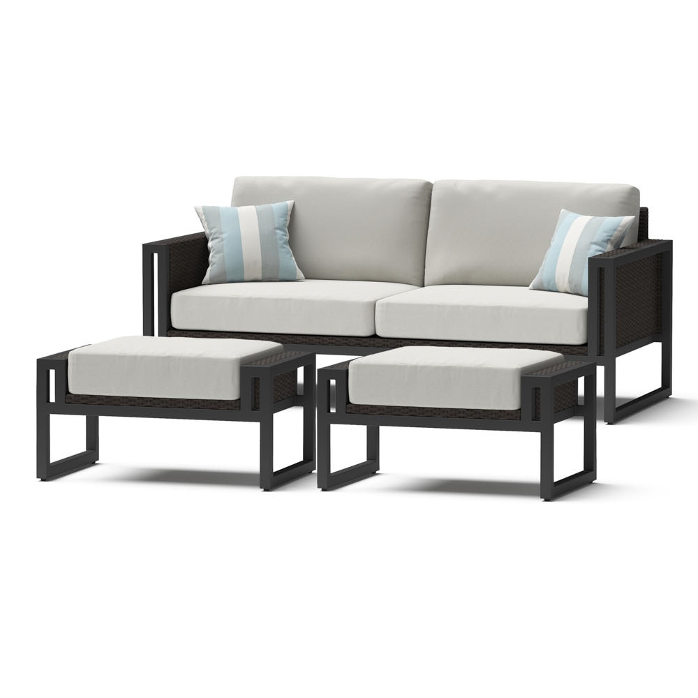 Tavelli™ 76in Sofa and Two Ottomans - Gray
