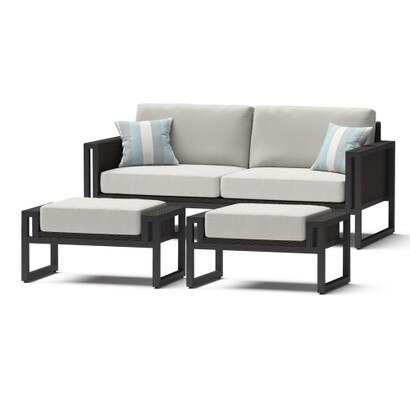 Tavelli™ 76in Sofa and Two Ottomans - Gray