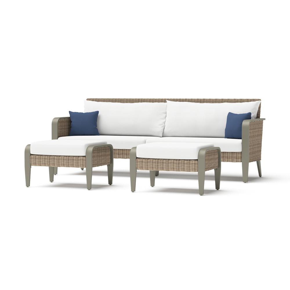 Grantina™ 88in Sofa and Ottomans - Bliss Ink