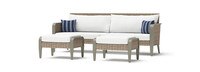 Grantina™ 88in Sunbrella® Outdoor Sofa & Ottomans - Centered Ink