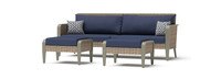 Grantina™ 88in Sunbrella® Outdoor Sofa & Ottomans - Navy Blue
