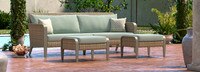 Grantina™ 88in Sofa and Ottomans - Spa Blue