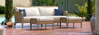 Grantina™ 88in Sofa and Ottomans - Spa Blue