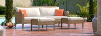 Grantina™ 88in Sofa and Ottomans - Spa Blue