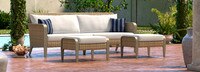 Grantina™ 88in Sofa and Ottomans - Spa Blue