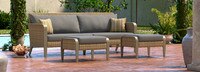 Grantina™ 88in Sofa and Ottomans - Spa Blue