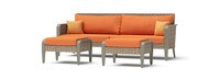 Grantina™ 88in Sunbrella® Outdoor Sofa & Ottomans - Tikka Orange