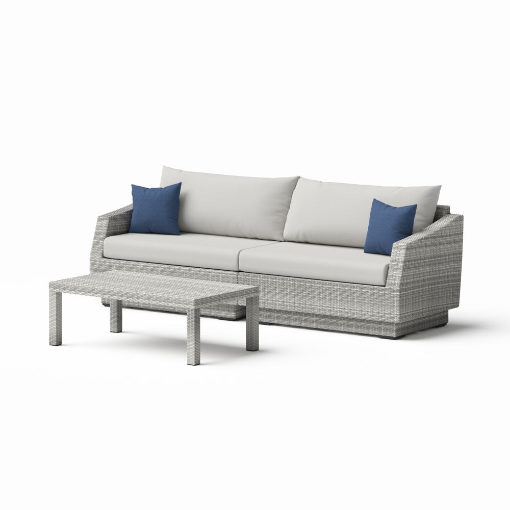 Cannes™ Sunbrella® Outdoor Sofa & Coffee Table - Bliss Ink