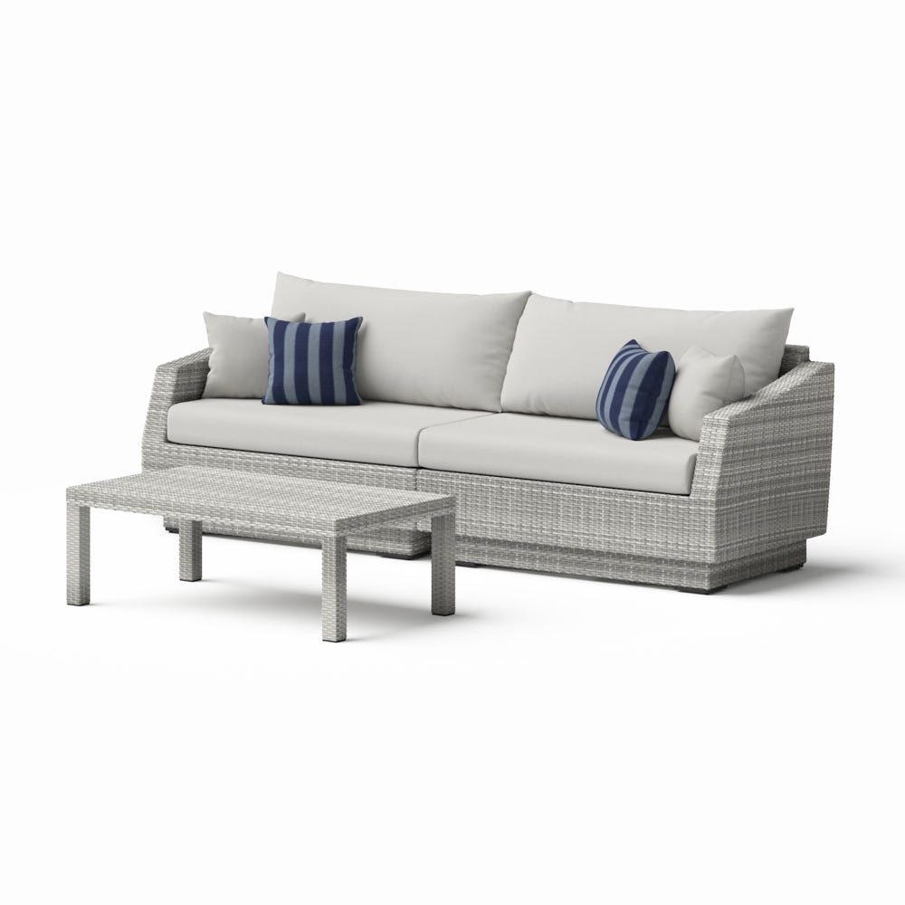 Cannes™ Sunbrella® Outdoor Sofa & Coffee Table - Centered Ink
