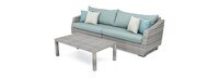 Cannes™ Sunbrella® Outdoor Sofa & Coffee Table - Spa Blue