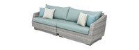 Cannes™ Sunbrella® Outdoor Sofa & Coffee Table - Spa Blue