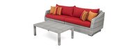 Cannes™ Sunbrella® Outdoor Sofa & Coffee Table - Sunset Red