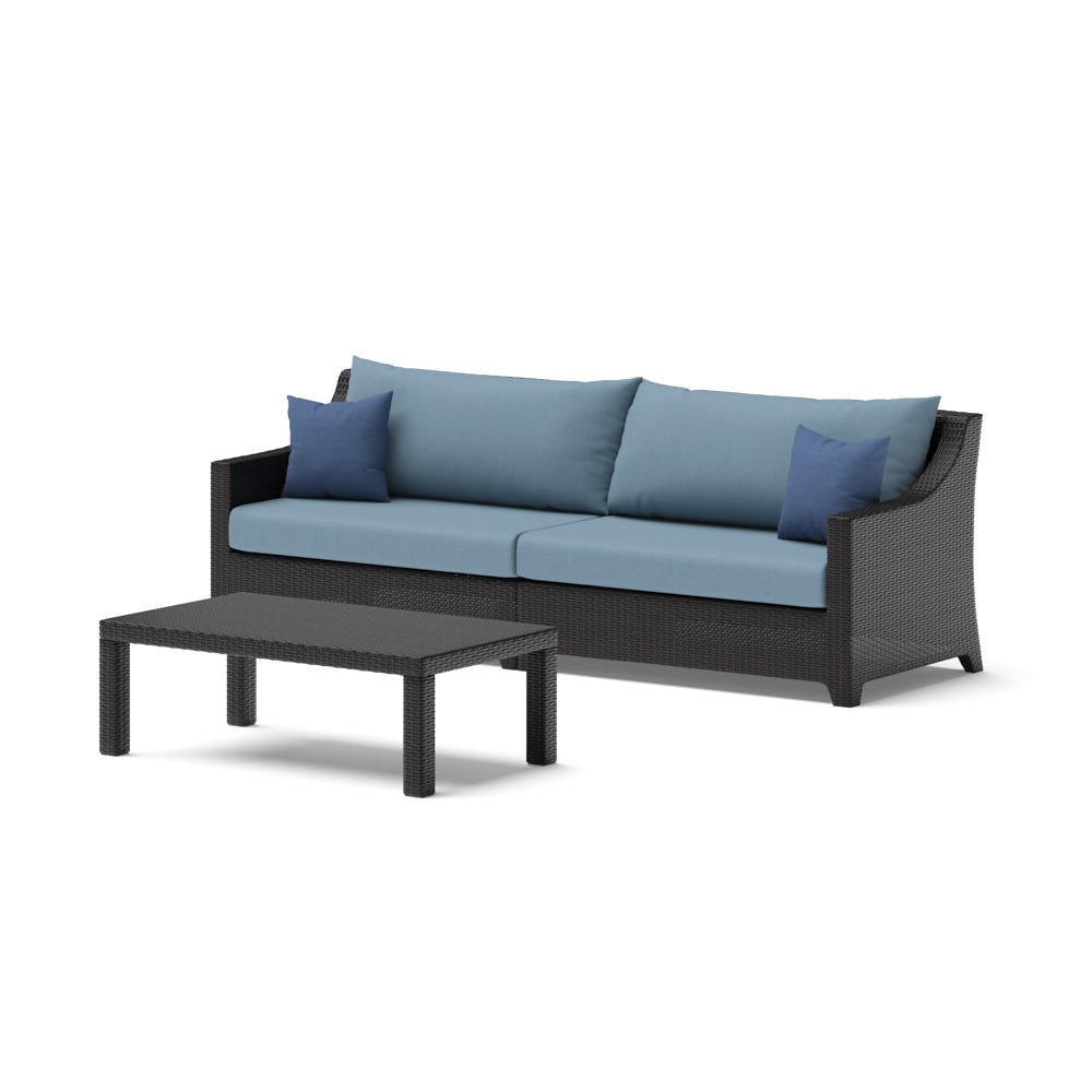 Deco™ Sunbrella® Outdoor Sofa & Coffee Table - Canvas Denim