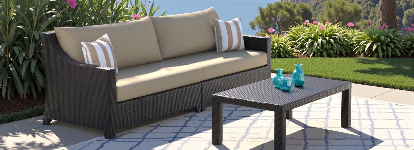 Deco™ Sunbrella® Outdoor Sofa & Coffee Table - Maxim Beige