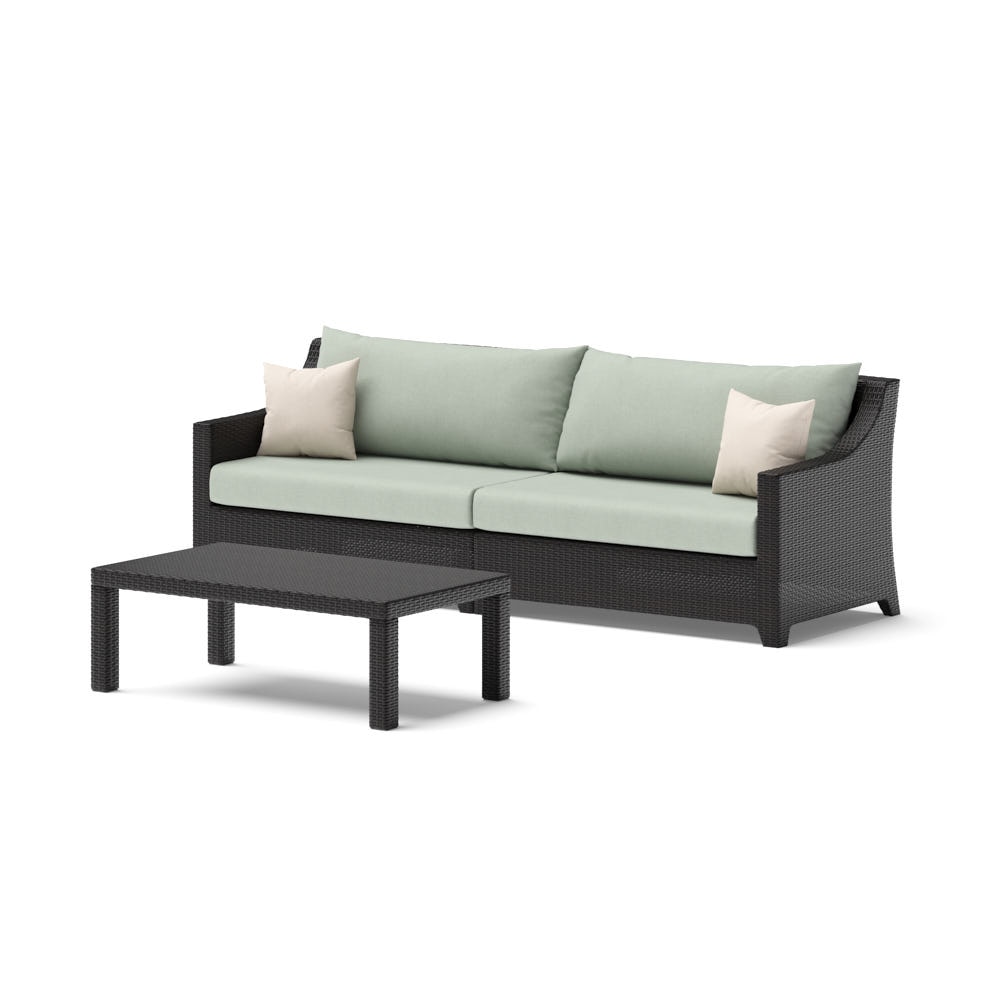 Deco™ Sunbrella® Outdoor Sofa & Coffee Table - Canvas Oasis