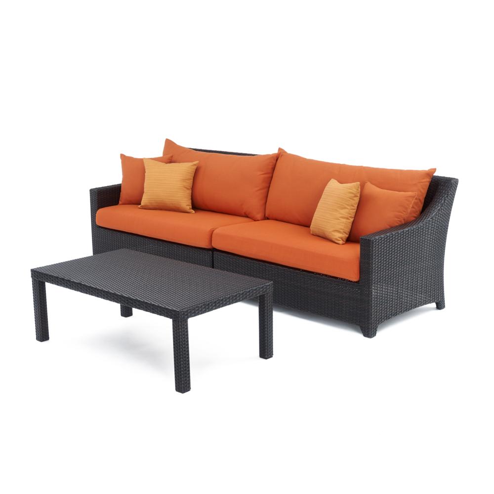 Deco™ Sunbrella® Outdoor Sofa & Coffee Table - Tikka Orange
