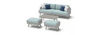 Portofino® Casual 88in Sunbrella® Outdoor Sofa Set - Spa Blue
