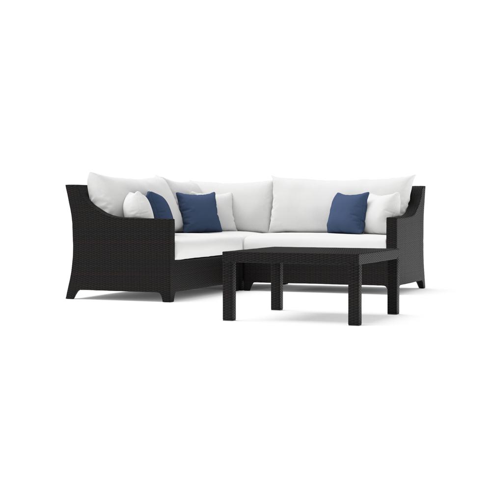 Deco™ 4 Piece Sunbrella® Outdoor Sectional & Table - Bliss Ink