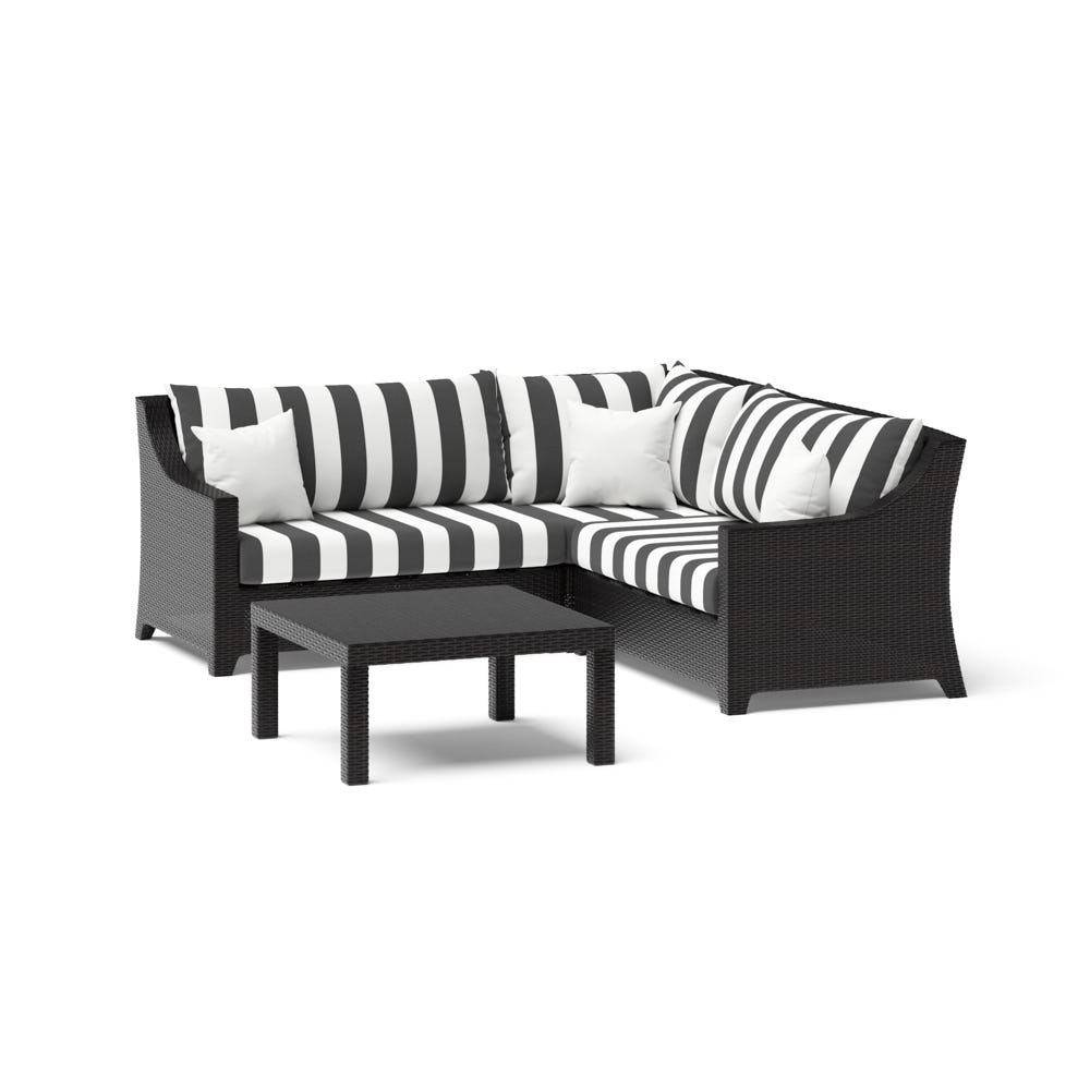 Deco™ 4 Piece Sunbrella® Outdoor Sectional & Table - Canvas Cabana