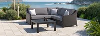 Deco™ 4 Piece Sunbrella® Outdoor Sectional & Table - Charcoal Gray