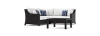 Deco™ 4 Piece Sunbrella® Outdoor Sectional & Table - Centered Ink