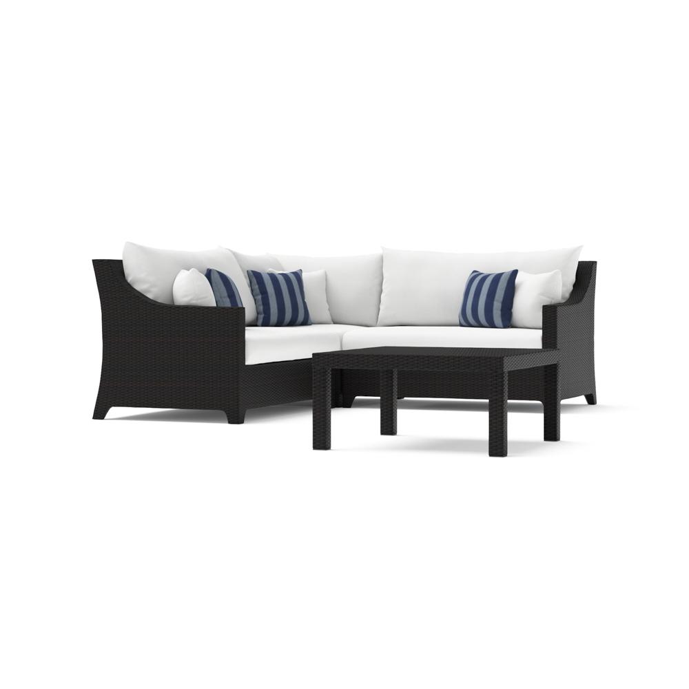 Deco™ 4 Piece Sunbrella® Outdoor Sectional & Table - Centered Ink